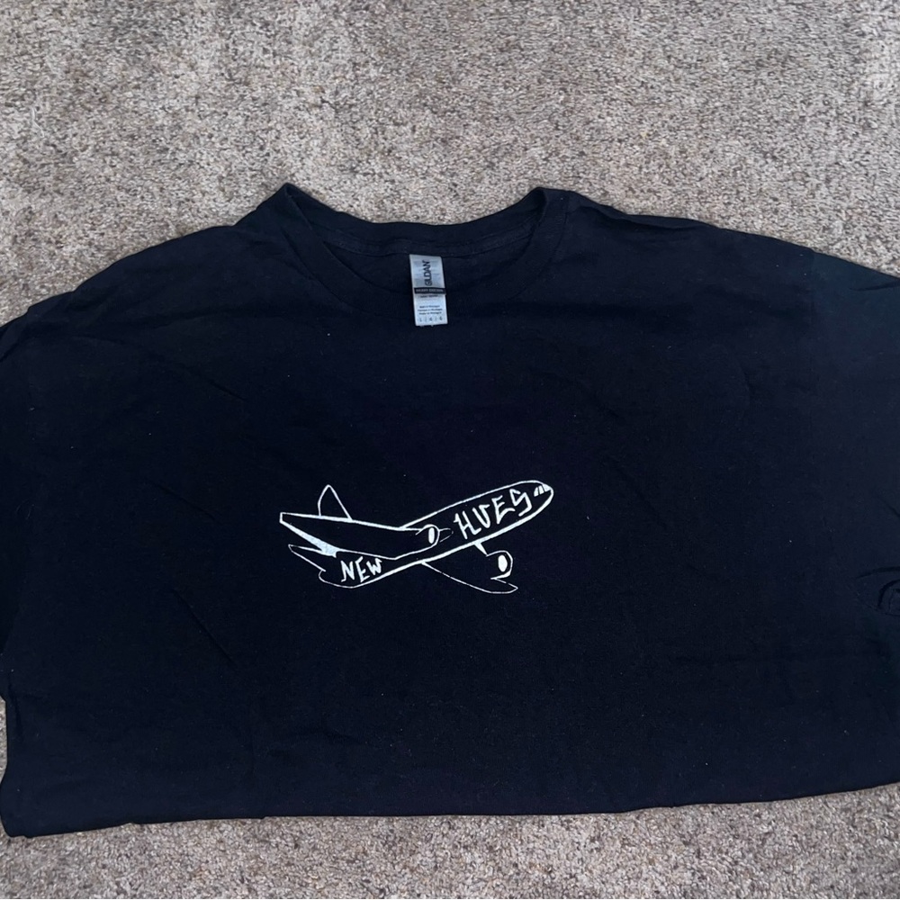 Black Kids T-Shirt with Airplane Design